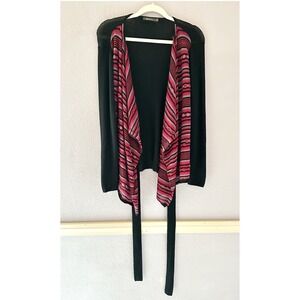 SOL Open Front Waterfall‎ Cardigan Nordic Belted Baby Alpaca Silk Size Medium